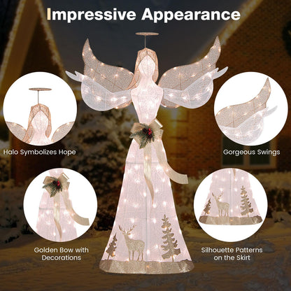 150 cm Lighted Christmas Angel Decoration with 100 LED Lights