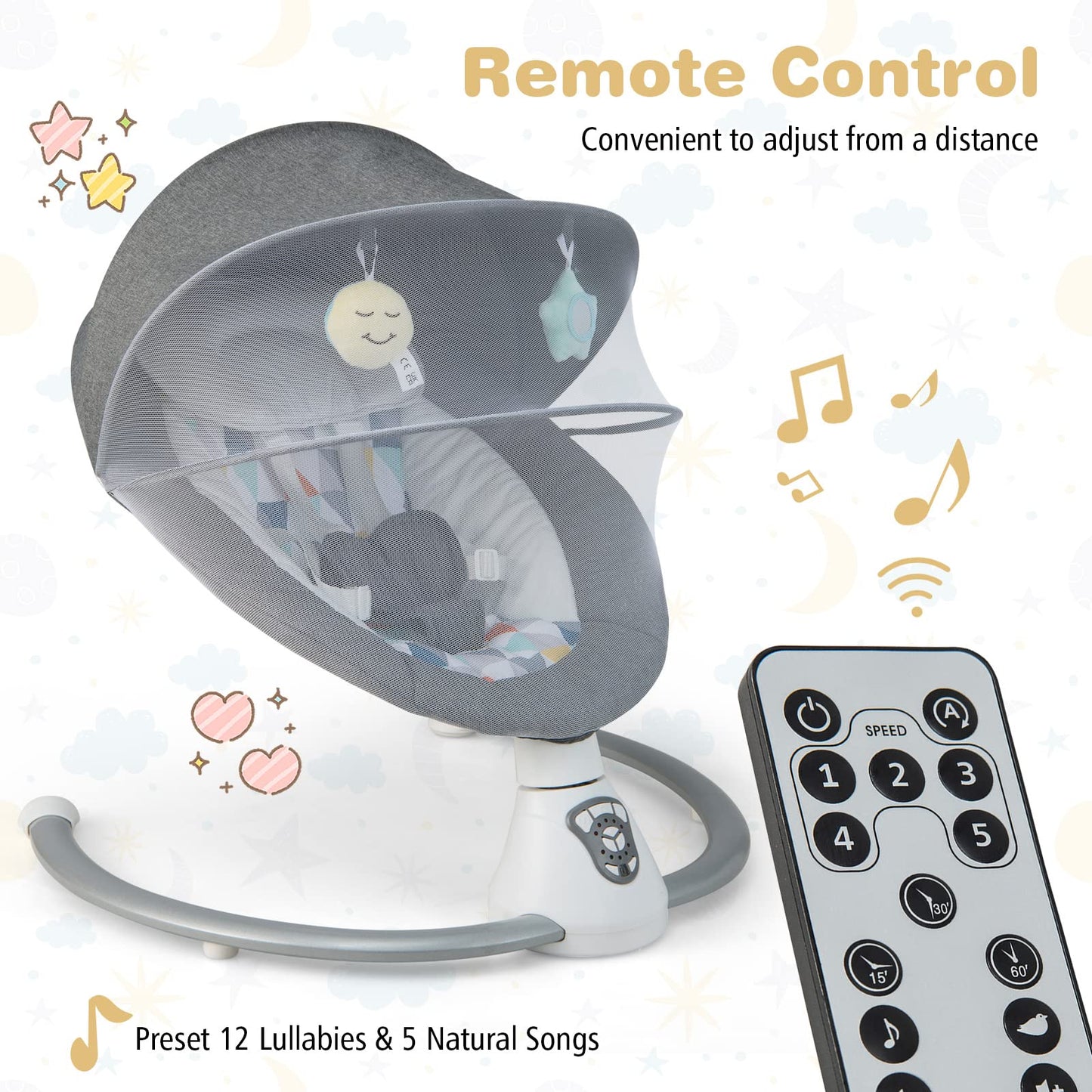 Portable Infants Rocker with Removable Mosquito Net