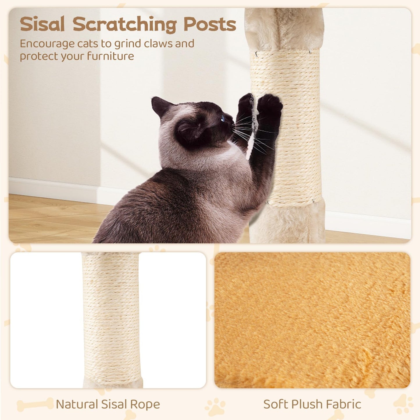 Cat Tree, Multi-Layer Cats Tower with Plush Perch, Condo
