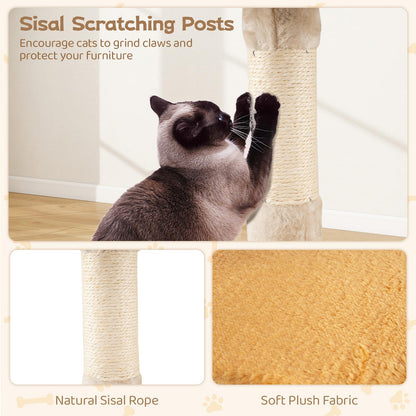 Cat Tree, Multi-Layer Cats Tower with Plush Perch, Condo