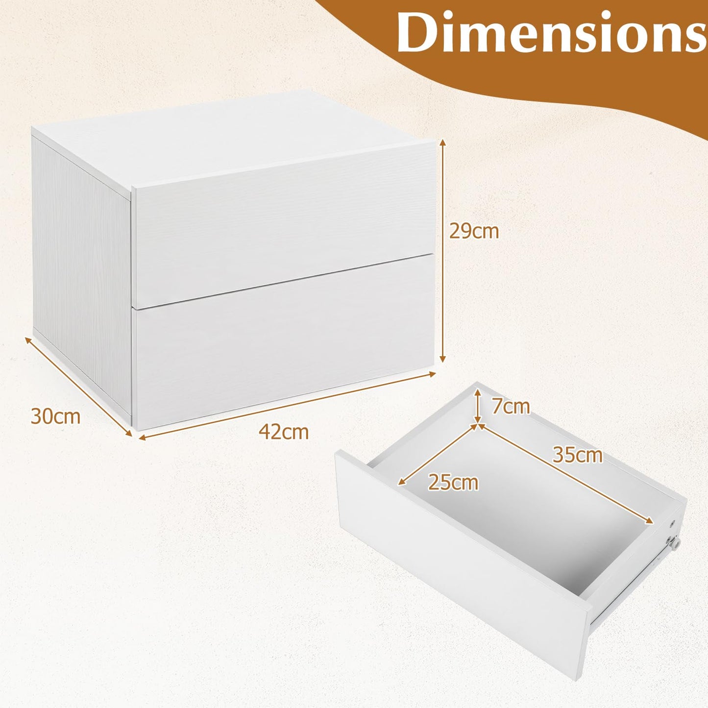 Floating Bedside Table, Small Wall Mounted Nightstand
