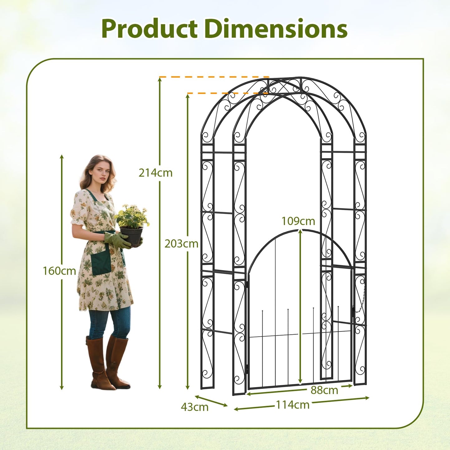 Metal Pergola Arbor Trellis for Climbing Plant