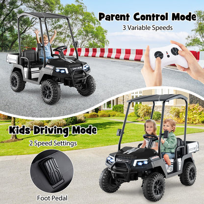 24V Kids Golf Cart 4WD 2 Seater Ride on Car with Dump Bed