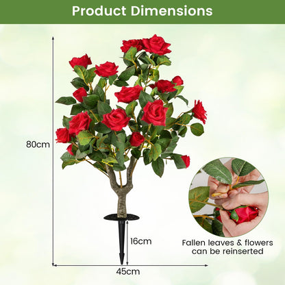 Artificial Flower Tree Set of 2, Fake Shrub Plants with Spikes