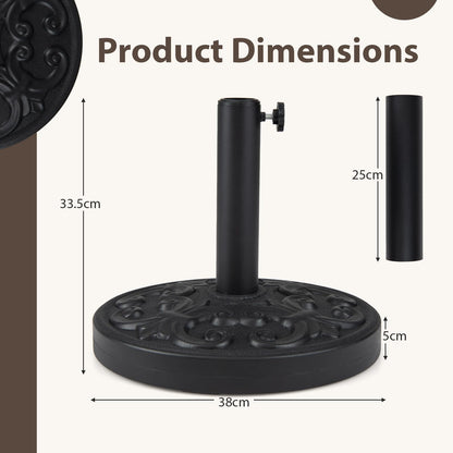 Round Parasol Base, 38mm Heavy Duty Umbrella Stand