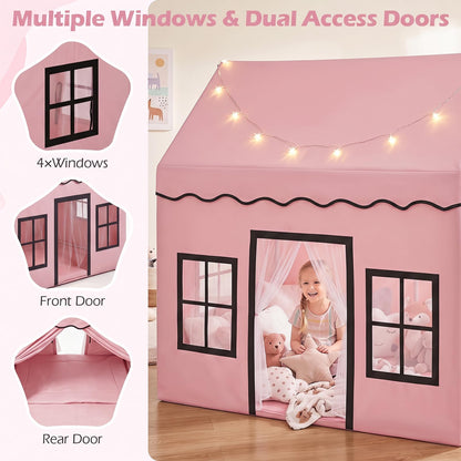 Kids Play Tent with Playpen, Star Lights, Cushion Mat