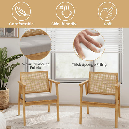Modern Accent Chair with Solid Rubber Wood Frame