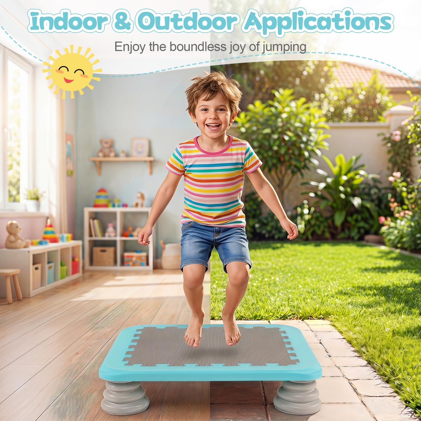 Mini Trampoline for Kids, 65cm Trampoline Bouncing Board