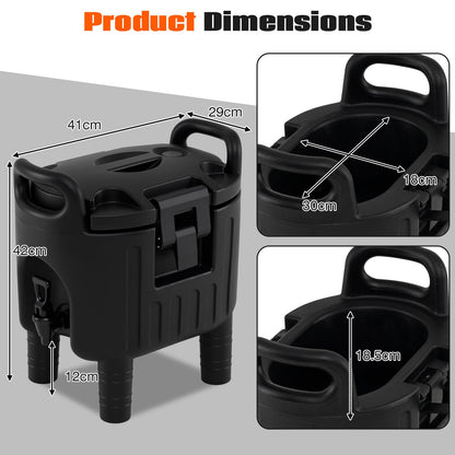 7.6L/10L Insulated Beverage Dispenser, Hot & Cold Drinks Server Container with Handles