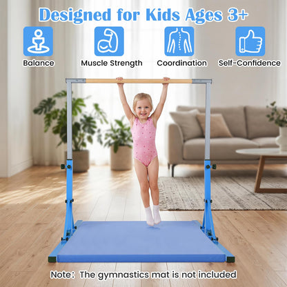 Foldable Gymnastics Bar, 90-150cm Height Adjustable Training Bar