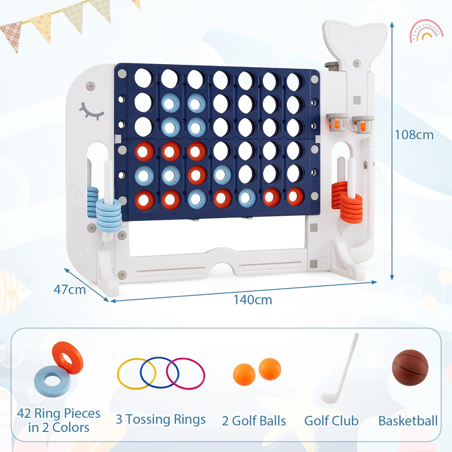 Giant 4-to-Score Game Set, Jumbo Connect Four Game
