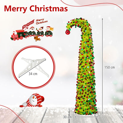 150 cm Pop Up Whimsical Christmas Tree, Easy Setup, Lime-Green