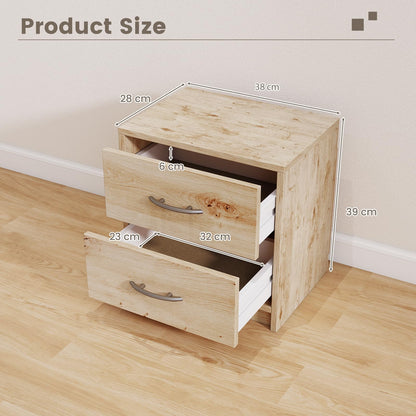 2-Drawer Nightstand with Storage for Living Room Bedroom