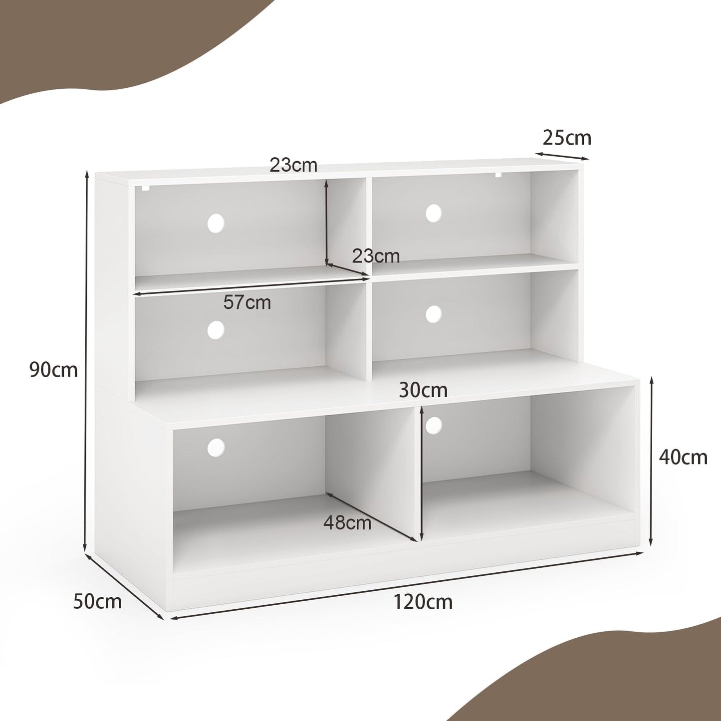 6 Compartments Wooden Shoe Rack Stand for Hallway