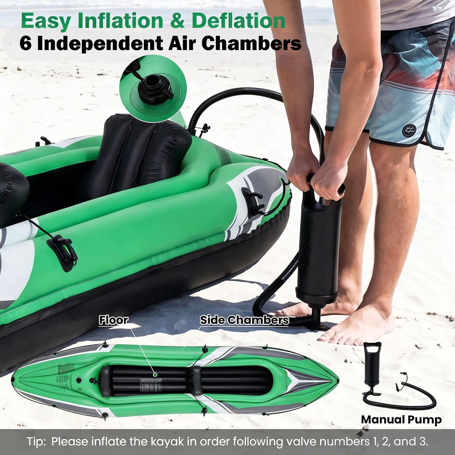 2 Person Inflatable Kayak, Portable Sit in Canoe with Removable Seats, Aluminum Paddles and Pump, Blow up Boat Set