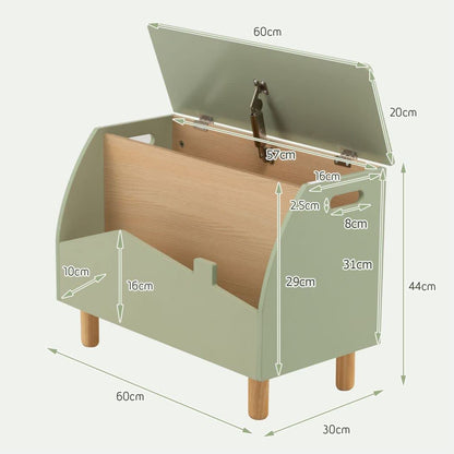 Giantex Wooden Toy Box Kids Storage Chest with Flip-top Lid Multifunctional Children's Organizer