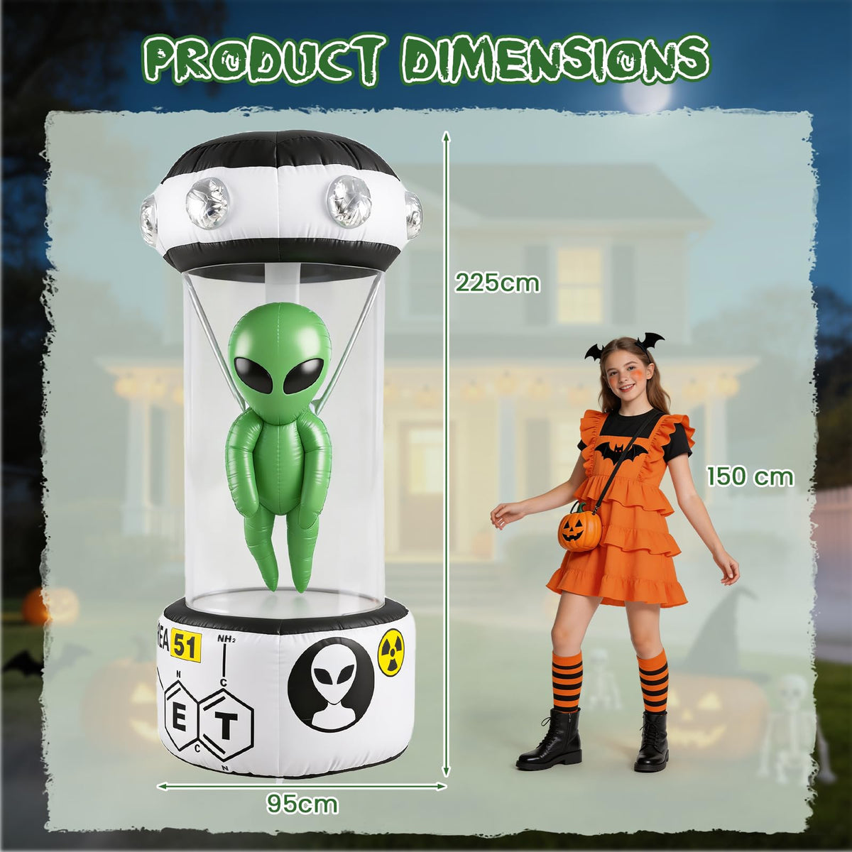 7.4 FT/225 CM Halloween Inflatable Alien