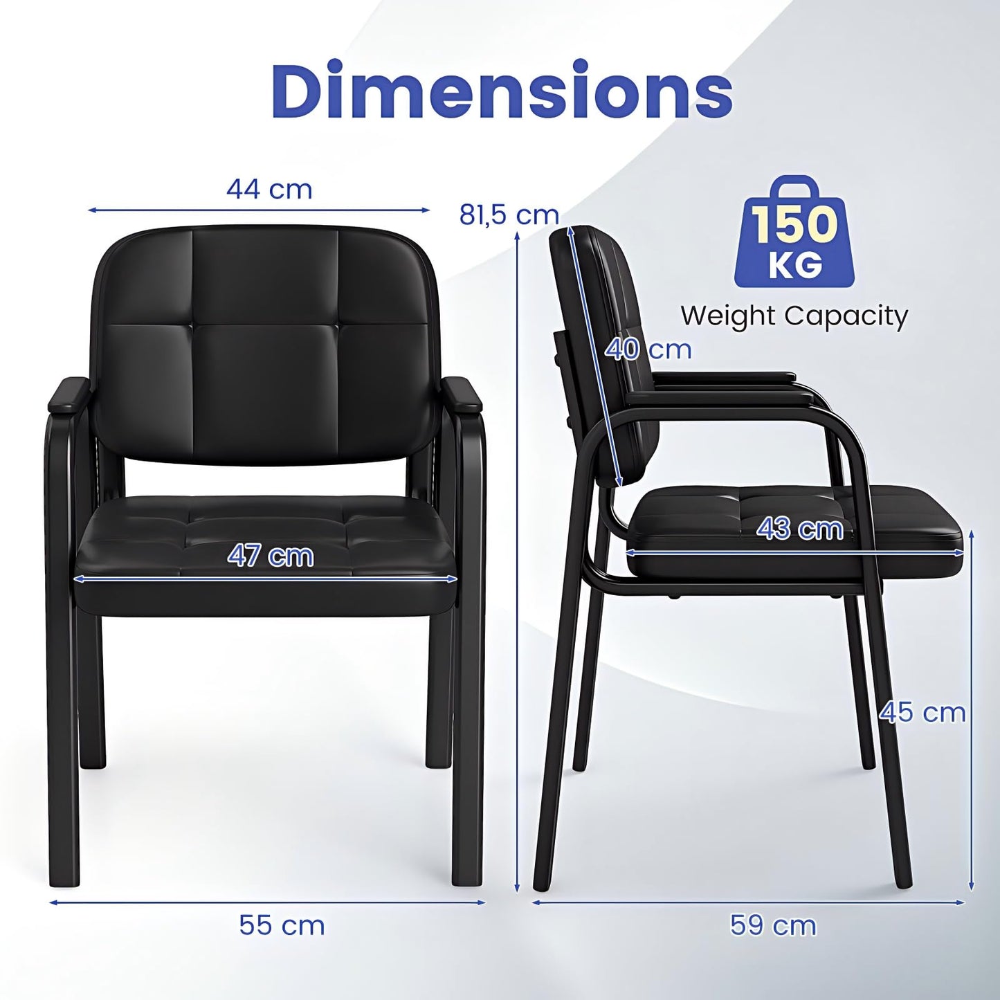 2 PCS Executive Office Chairs, PU Leather Reception Chairs