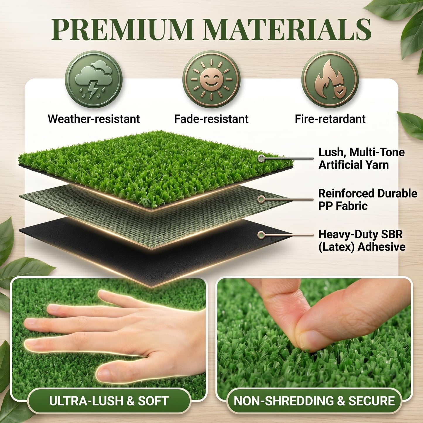GiantexUK 5M x 1M Artificial Grass, 7/20 mm Pile Height Fake Grass Turf