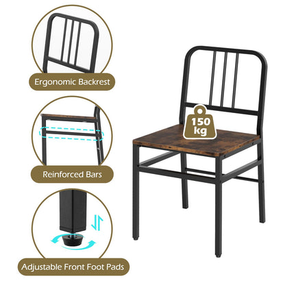 3-Piece Dining Table Set with Storage Rack and Metal Legs