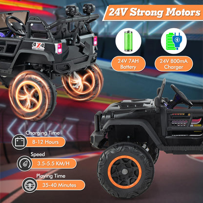 2 Seater Ride On Car with Remote Control and Horn for Boys and Girls