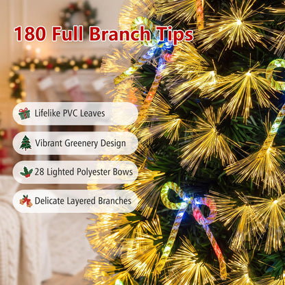 5FT Fiber Optic Christmas Tree, Pre-lit Artificial Xmas Tree