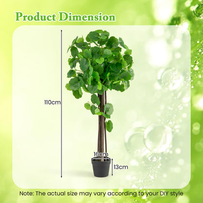 Artificial Crabapple Tree Fake Plant in Pot with Real Wood Trunk and Branches