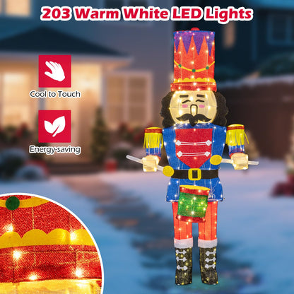 Lighted Nutcracker Soldier, Outdoor 3D Christmas Decoration with LED Lights