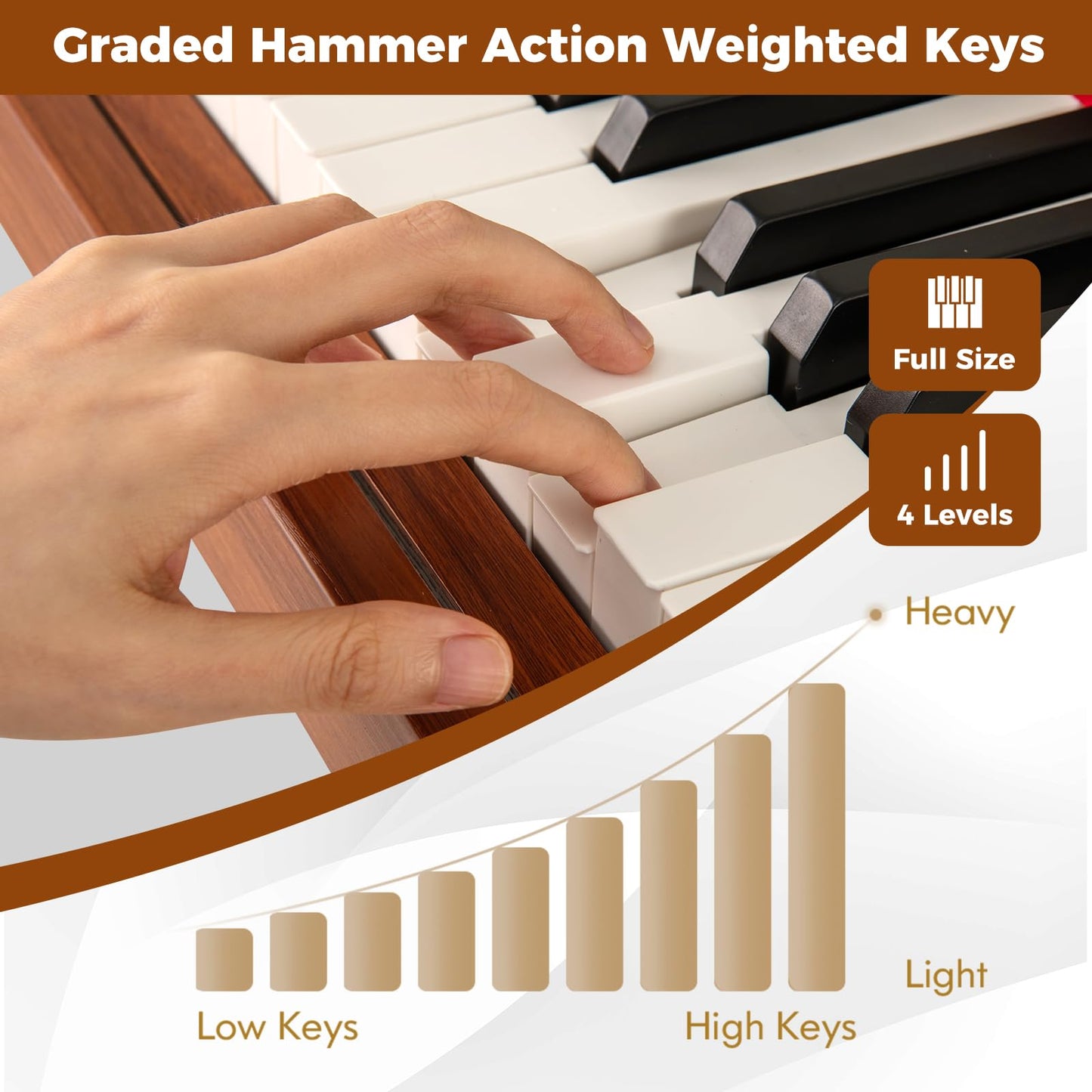 88-Key Graded Hammer Action Weighted Keyboard Full-size Electric Piano