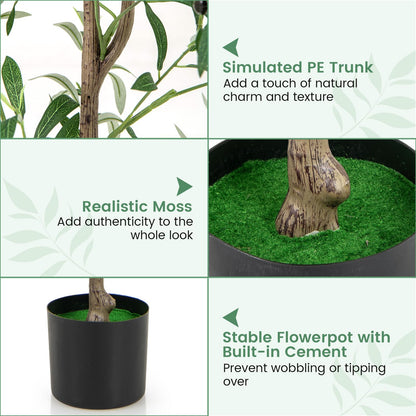 130cm Tall Artificial Olive Tree with Realistic Fruits