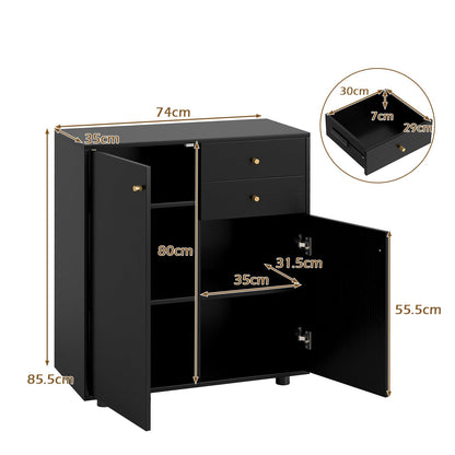 Kitchen Sideboard Buffet Cabinet with 3 Adjustable Shelves