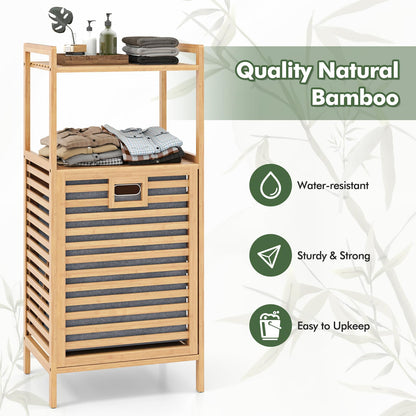 Tilt out Laundry Hamper with 2 Tier Storage Shelves