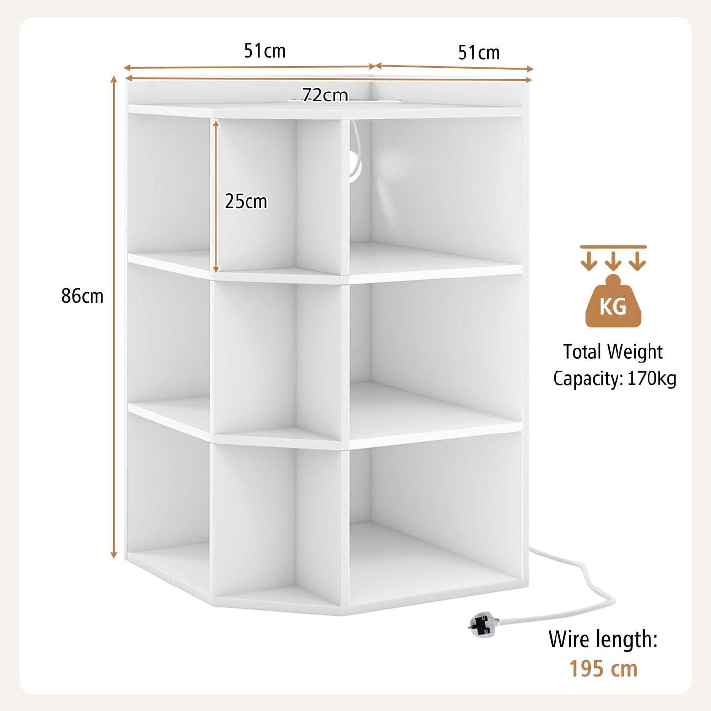 Wooden Open Bookshelf with 9 Cubbies