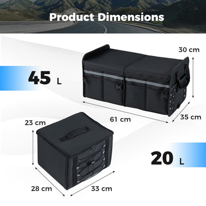 Car Trunk Organizer with Leakproof Cooler Bag and Adjustable Securing Straps