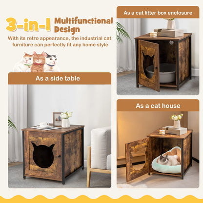 Wooden Kitty Hidden Washroom Toilet with Ventilated Hole