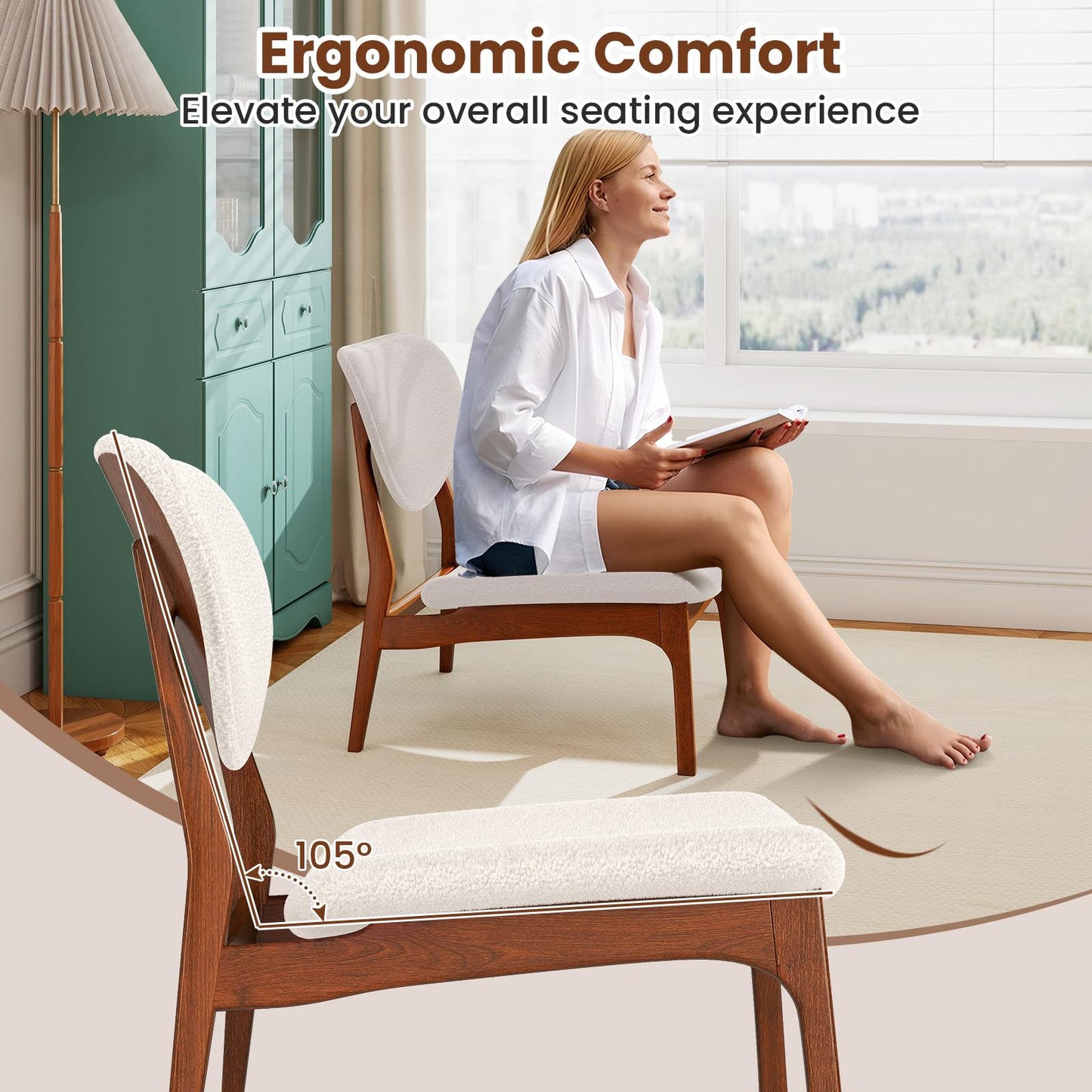 Accent Chairs Set of 2 with Side Table for Bedroom Waiting Room