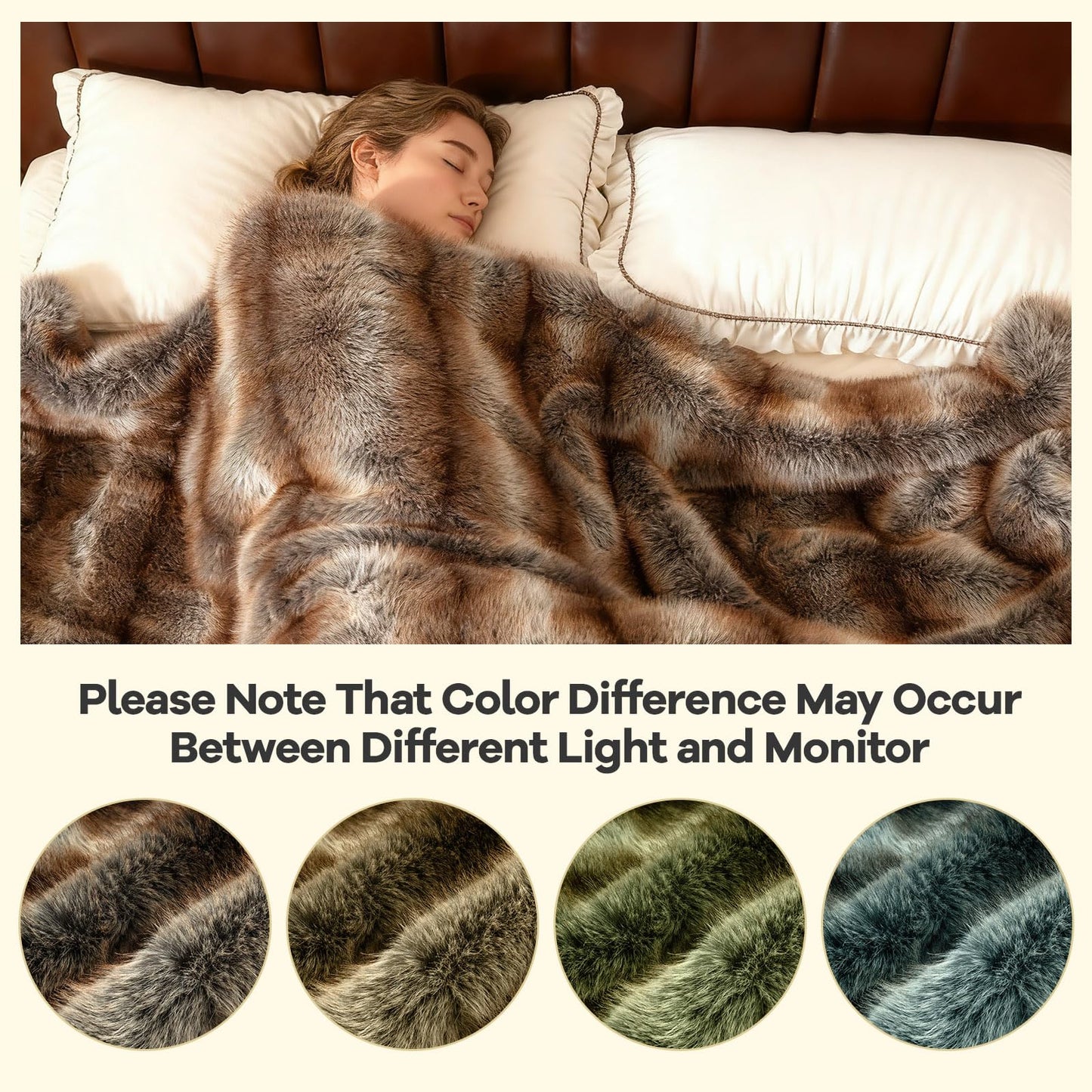 780GSM Soft Plush Fuzzy Luxury Faux Fox Fur Blanket