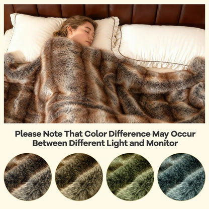 780GSM Soft Plush Fuzzy Luxury Faux Fox Fur Blanket