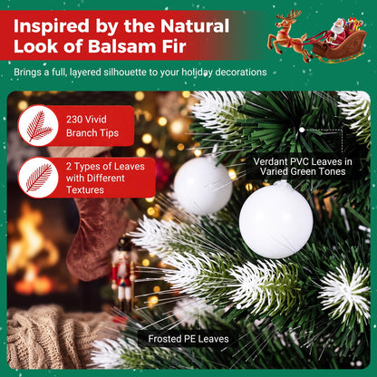 5FT Fiber Optic Christmas Tree, Pre-lit Artificial Xmas Tree