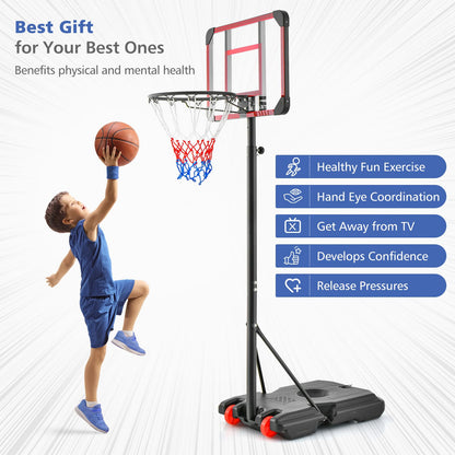 Basketball Hoop and Goal Set with Wheel for Basketball Gym