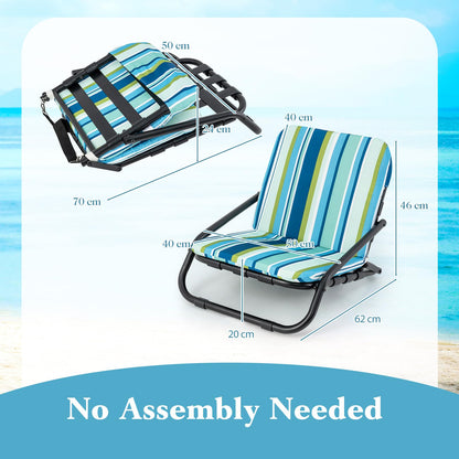 2 Pack Lightweight Folding Camping Chairs with Cushion