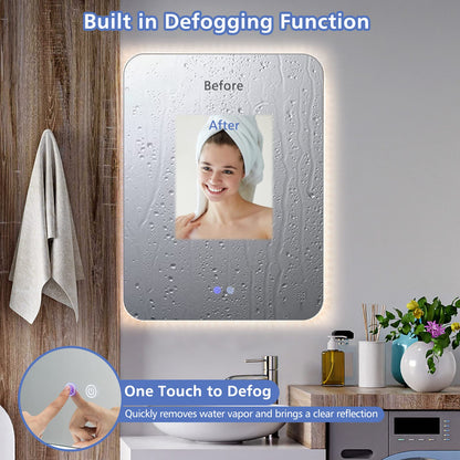 80x60cm Wall Mounted Mirror with Demister Pad
