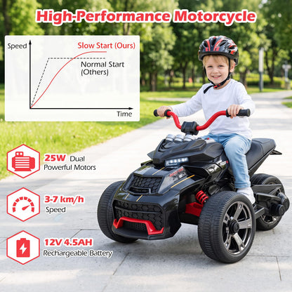 12V Kids Electric Quad Bike with Music, High/Low Speed, USB Port