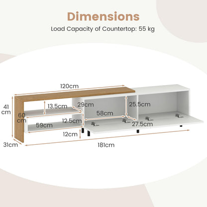 TV Stand for 80 Inches TVs with Storage Shelves and Cabinets