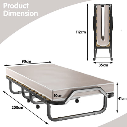 Folding Bed with 10cm Thick Luxurious Memory Foam Mattress