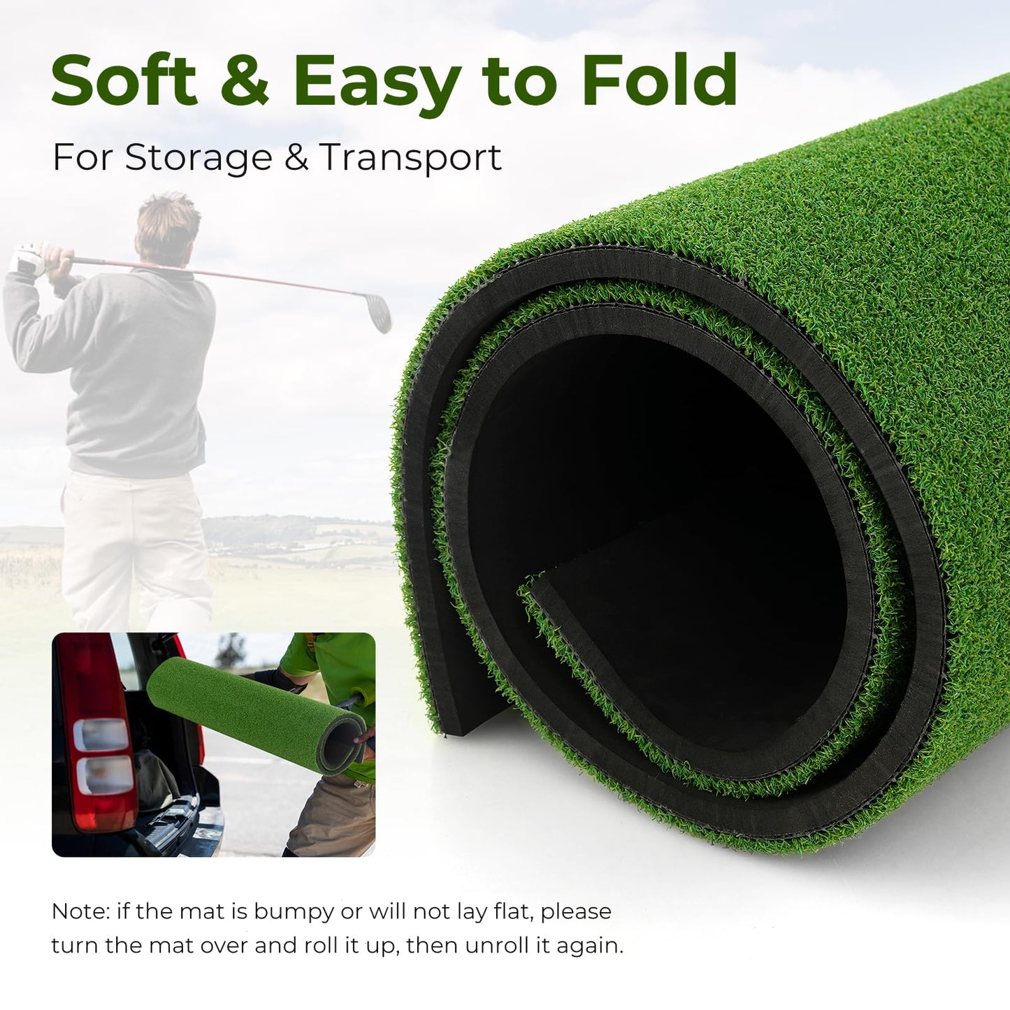Premium Golf Practice Hitting Mat 3-In-1 with Synthetic Grass Turf