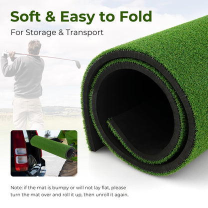 Premium Golf Practice Hitting Mat 3-In-1 with Synthetic Grass Turf