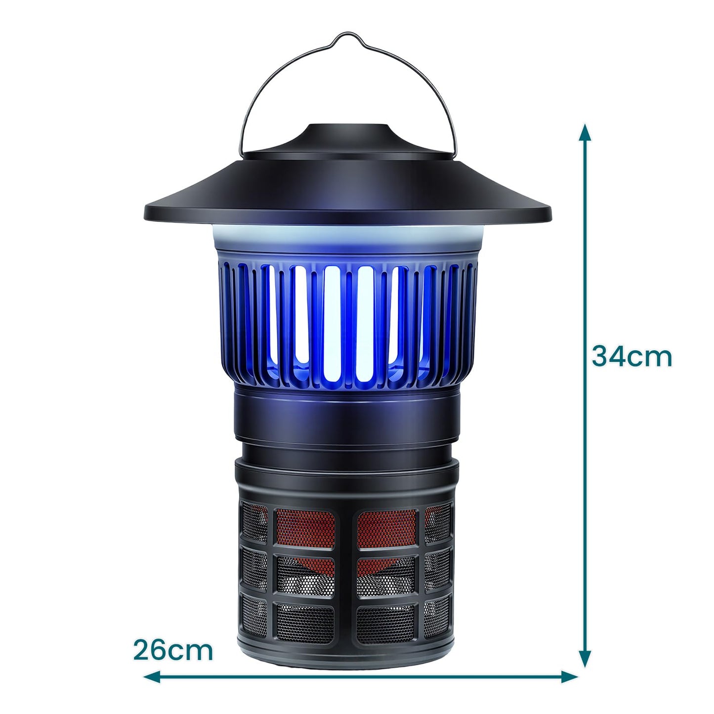 Outdoor Fly Trap with LED Lantern & Candle Lamp and Fan Suction