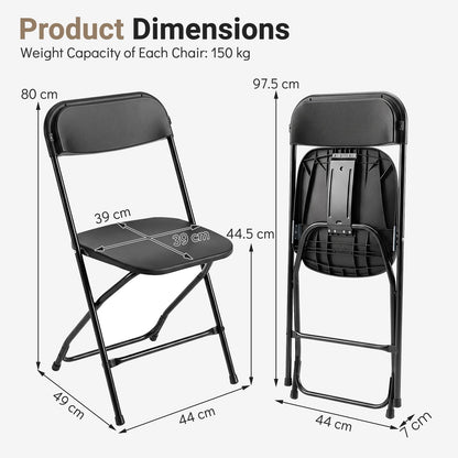 4 Pack Folding Chairs with Heavy Duty Metal Frame for Home
