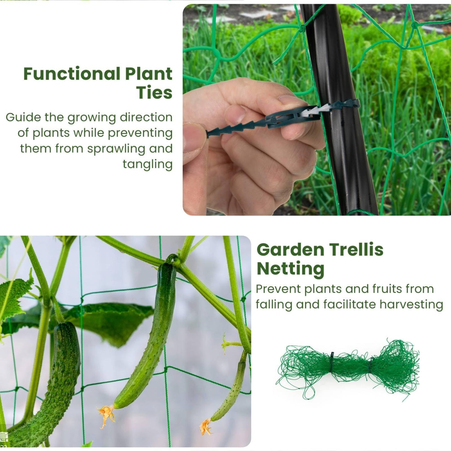 GiantexUK Garden Cucumber Trellis with Netting